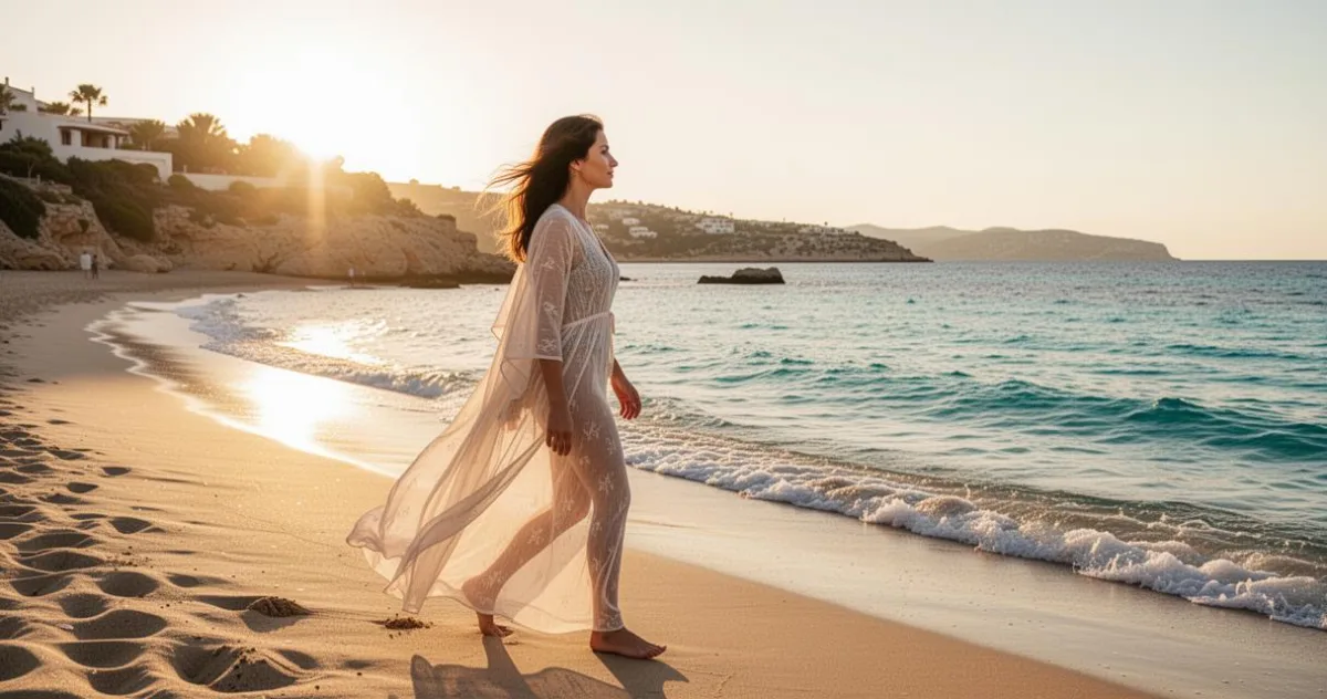 Look estival : la robe plage transparente en mousseline, l'accessoire indispensable après le maillot de bain