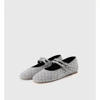 Ballerines Mary Jane noires à strass, bout rond – image 2
