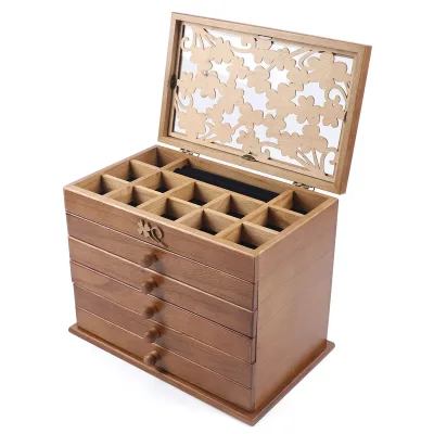 Boîte à bijoux 6 niveaux avec tiroirs – image 3
