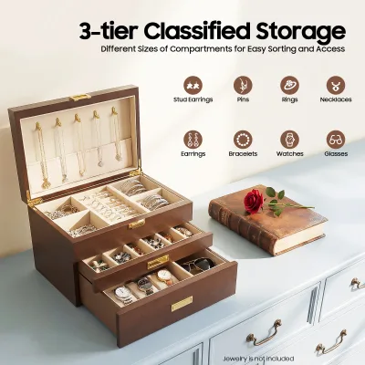 Boîte à bijoux blanche à 3 étages