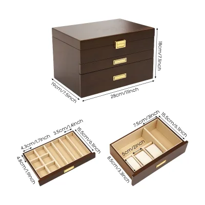 Boîte à bijoux blanche à 3 étages – image 2
