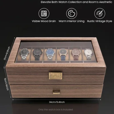 Boîte à montres 2 niveaux, 24 compartiments – image 2