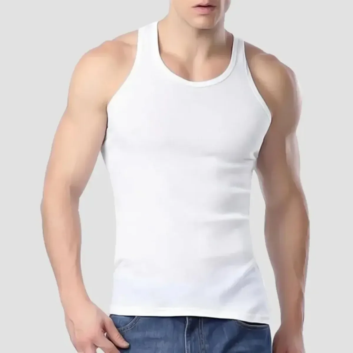 Débardeur moulant en coton pour homme