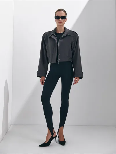 Legging noir sans couture taille haute – image 2