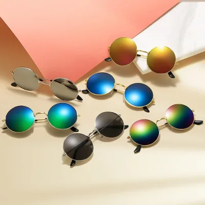 Lunettes de soleil rondes à monture en alliage – image 3