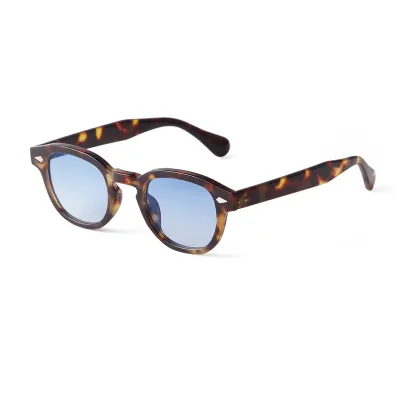 Lunettes de soleil rondes rétro à rivets