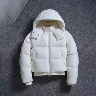 Manteau court à capuche en duvet de canard – image 2