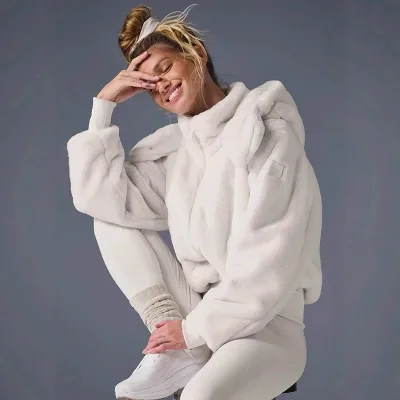 Manteau court zippé uni d'hiver – image 2