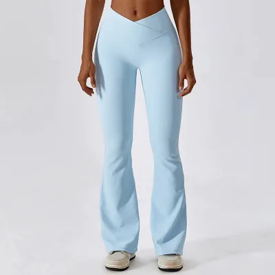 Pantalon large évasé uni décontracté