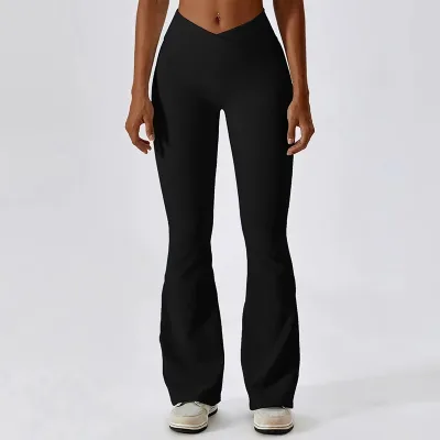 Pantalon large évasé uni décontracté – image 2