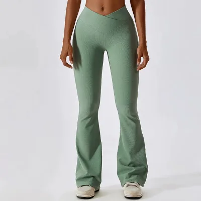 Pantalon large évasé uni décontracté – image 3