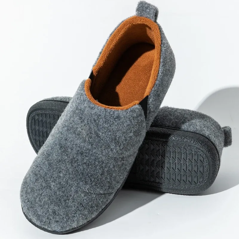 Pantoufles d'hiver pour homme, semelle souple