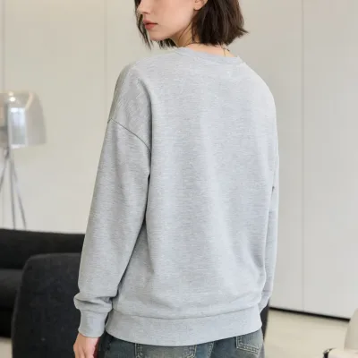 Sweat-shirt à col rond en coton, coupe ample – image 3