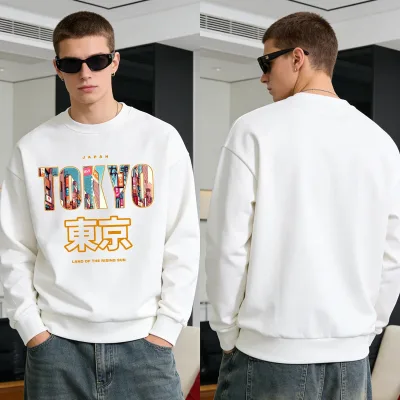 Sweat-shirt col rond en coton, coupe lâche – image 2