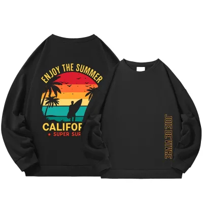 Sweat-shirt col rond en coton, motif rétro