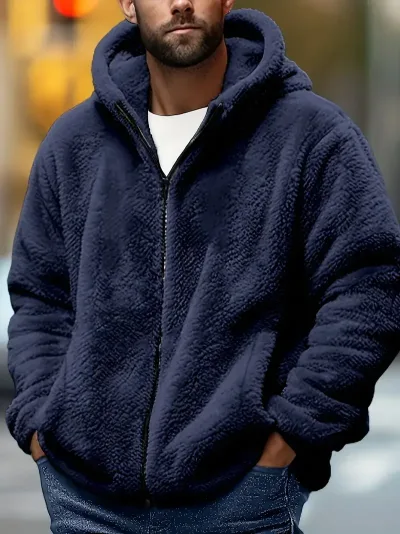 Veste à capuche en molleton de corail homme