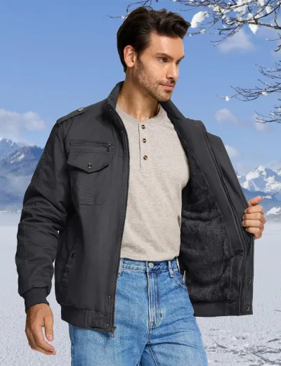 Veste cargo homme doublée polaire – image 3
