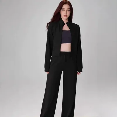 Veste de sport en coton à col montant – image 2